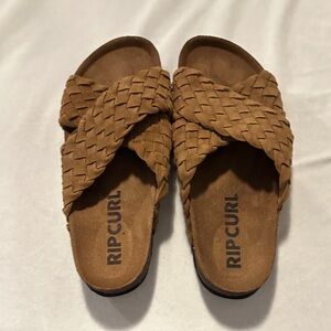 Rip Curl Tan Woven Slide Sandals